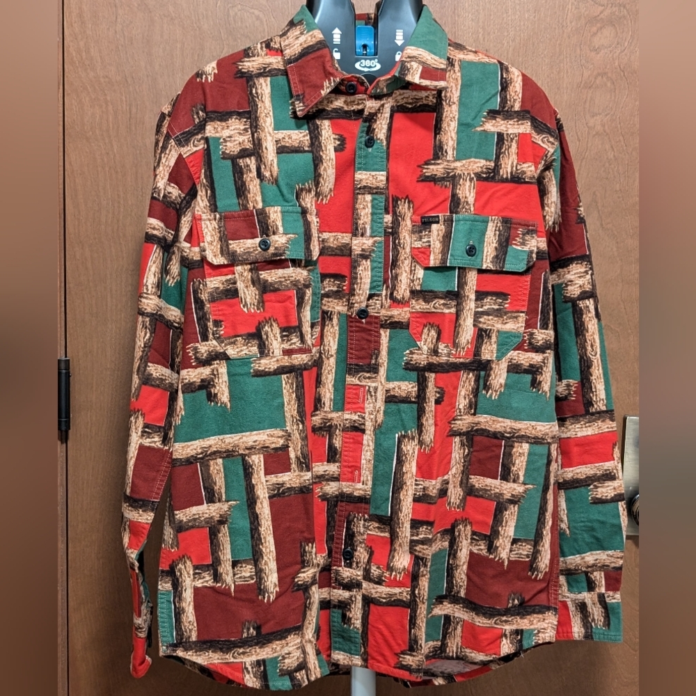 Filson Field Flannel Shirt Large Log Jam Ugly Christmas Shirt